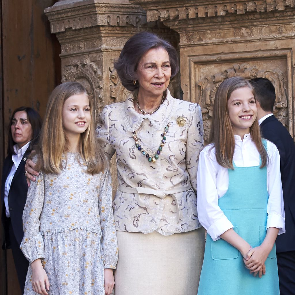 Königin Sofia mit ihren Enkelinnen Leonor und Sofía
