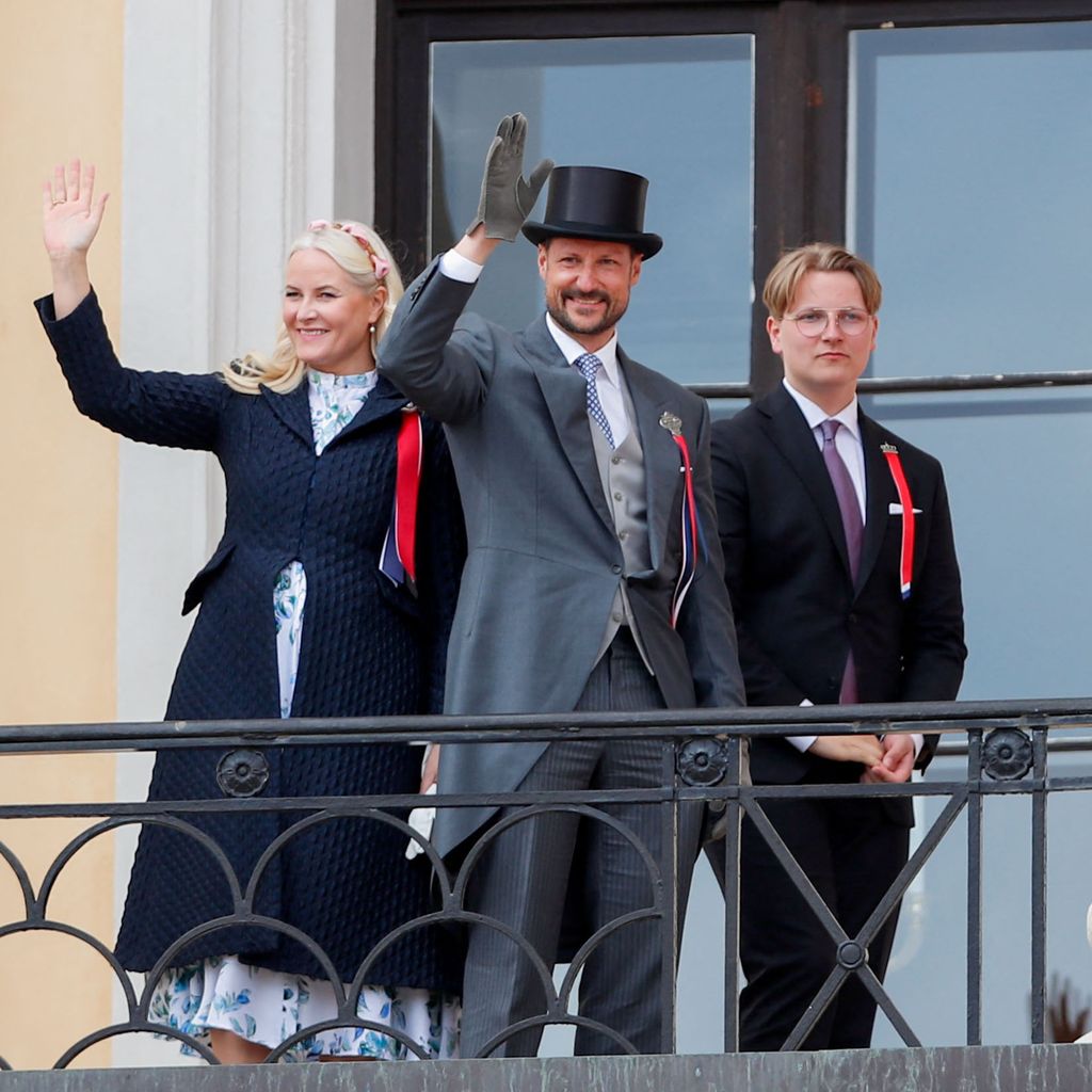 Kronprinzessin Mette-Marit, Kronprinz Haakon und ihr Sohn Prinz Sverre Magnus