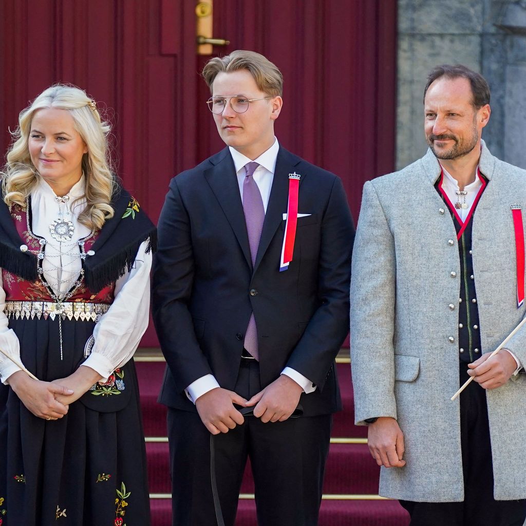 Kronprinzessin Mette-Marit, Prinz Sverre und Kronprinz Haakon im Mai 2023