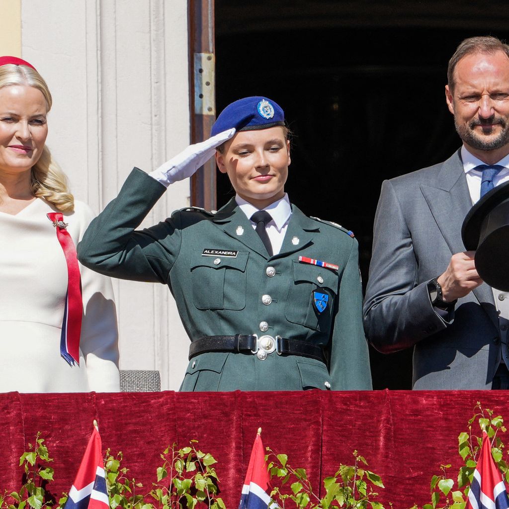 Kronprinzessin Mette-Marit, Prinzessin Ingrid Alexandra und Kronprinz Haakon, Mai 2024