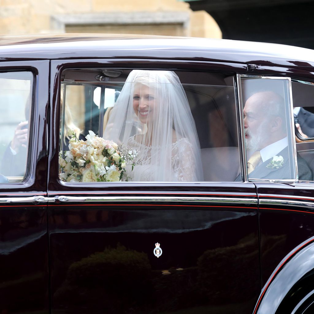 Lady Gabriella Windsor und ihr Vater Prinz Michael von Kent vor der St. George's Chapel
