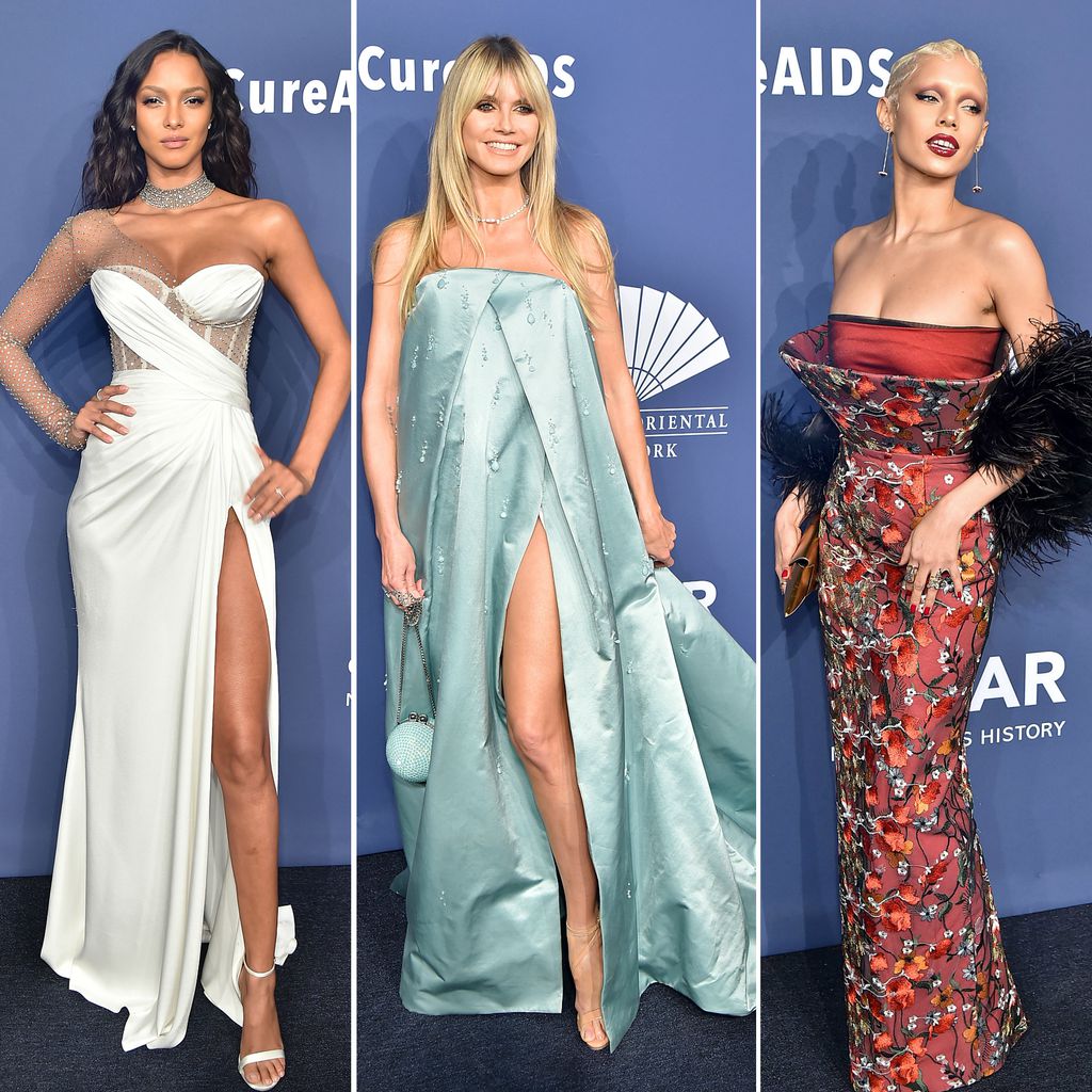 Lais Ribeiro, Heidi Klum und Jazzelle Zanaughtti auf der amfAR Gala 2020