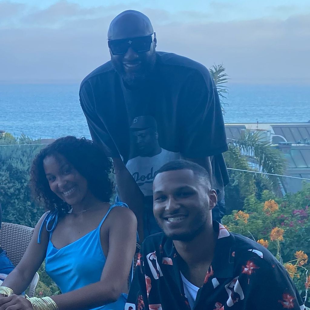 Lamar Odom mit seiner Tochter Destiny und seinem Sohn Lamar Jr., August 2023
