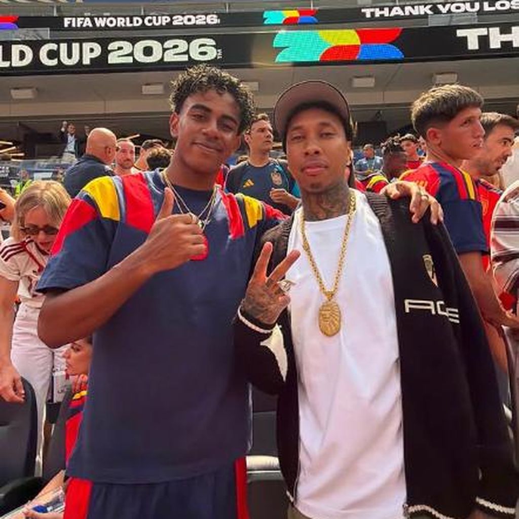 Lamine Yamal und Tyga beim WM-Halbfinale in Los Angeles