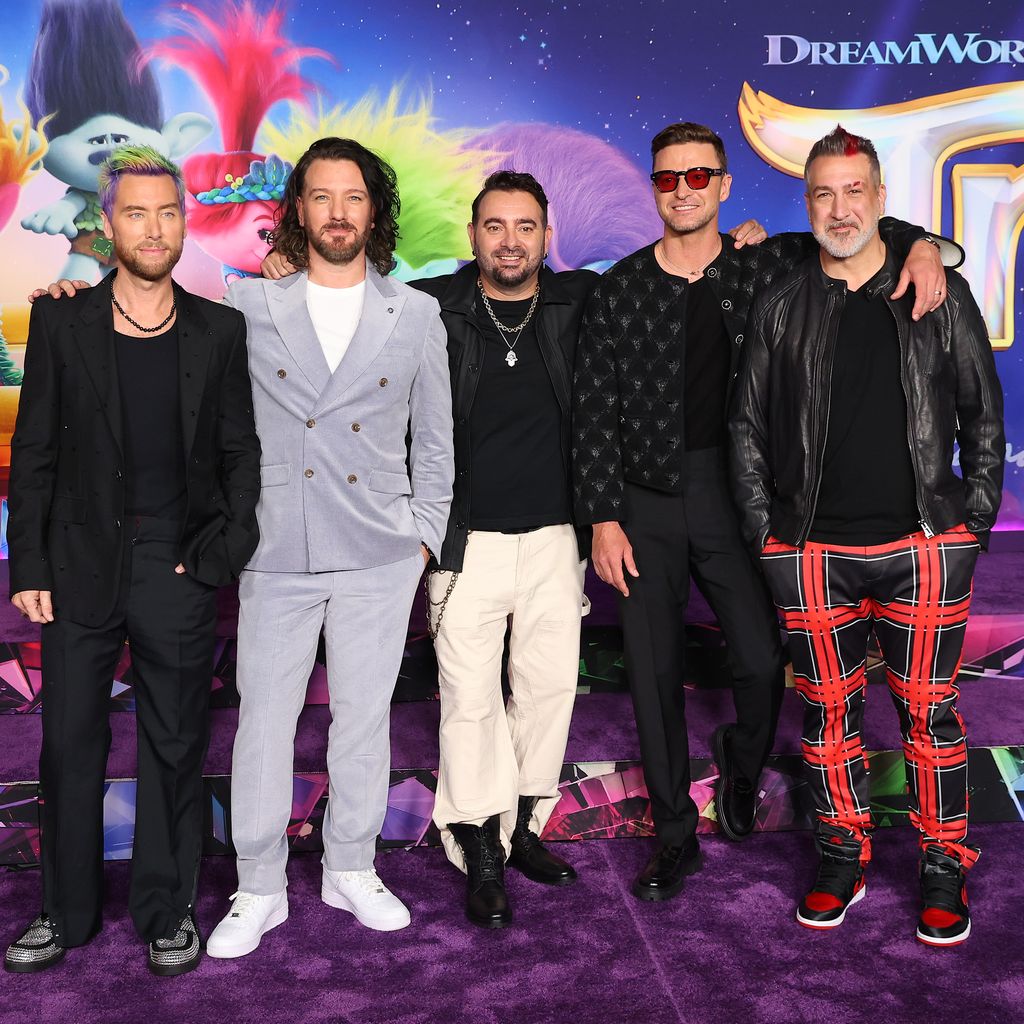 Lance Bass, JC Chasez, Chris Kirkpatrick, Justin Timberlake und Joey Fatone im November 2023