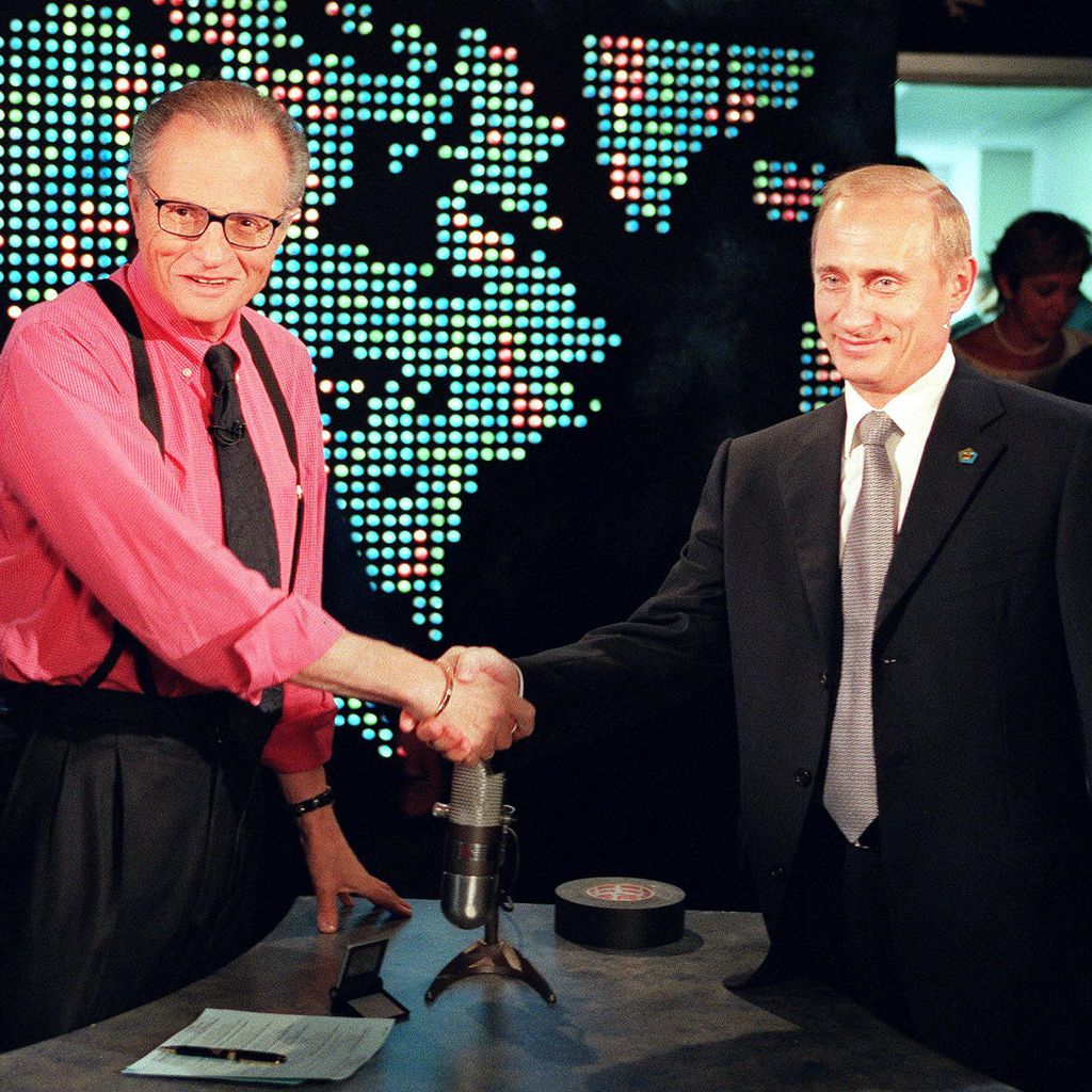 Larry King und Wladimir Putin im September 2000 in New York City