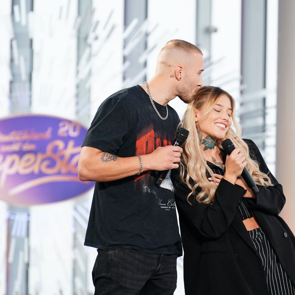 Jill Lange (r.) mit Lars Maucher bei DSDS