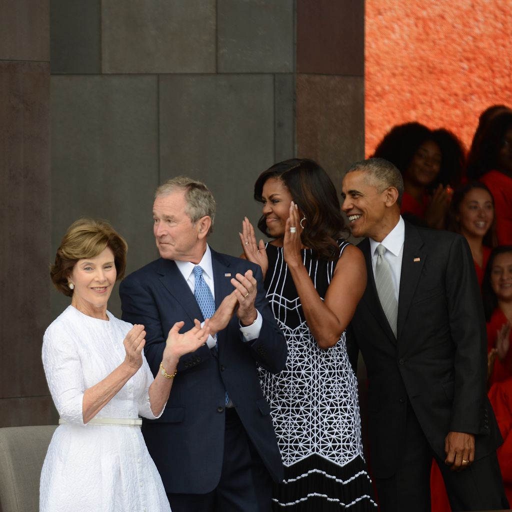 Laura Bush, George W. Bush, Michelle Obama und Barack Obama in Washington