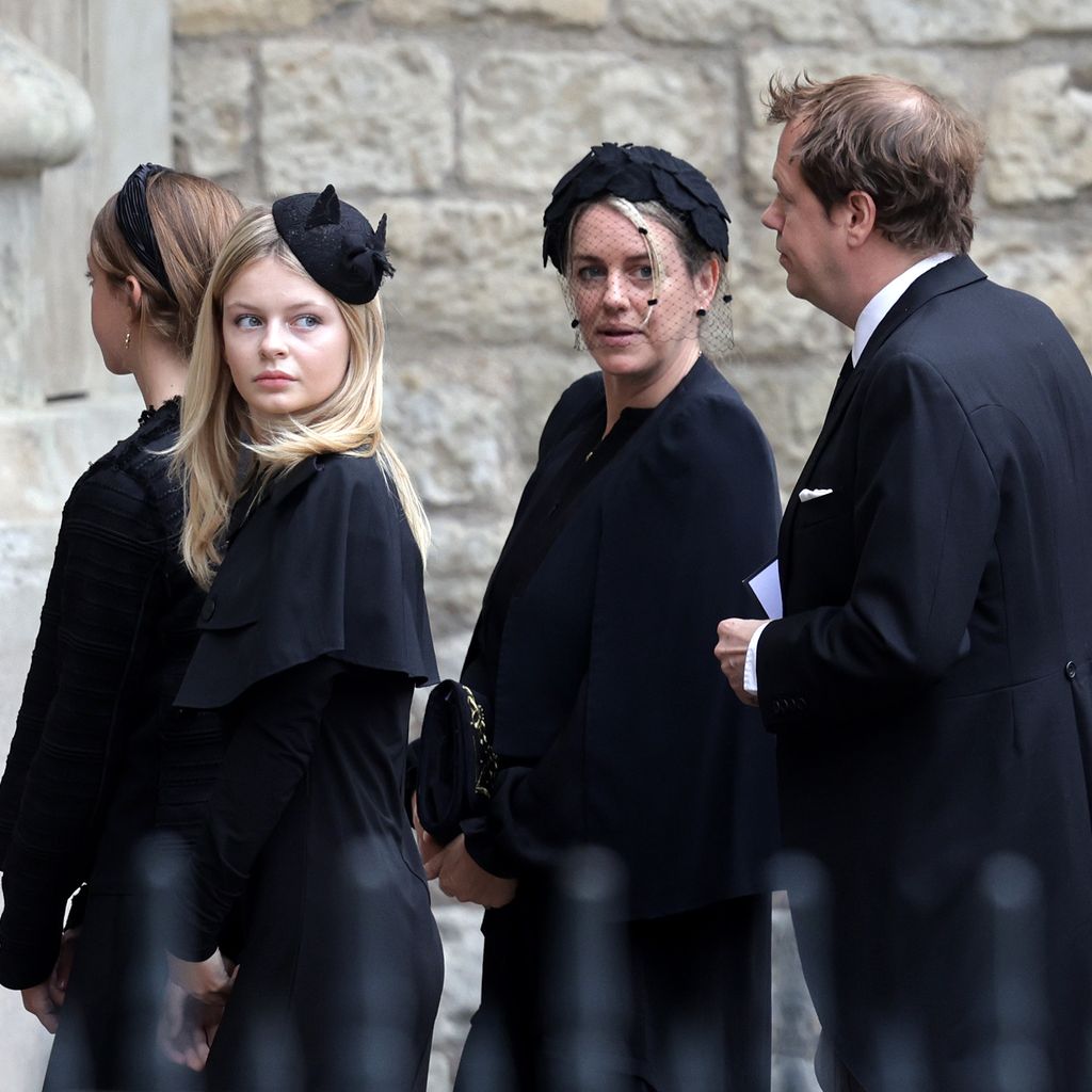 Laura Lopes, Tom Parker Bowles und ihre Familie während des Staatsbegräbnis der Queen