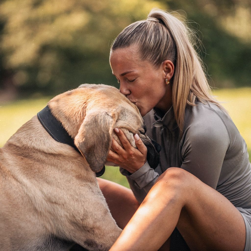 Laura Maria Rypa und ihr Hund, August 2025