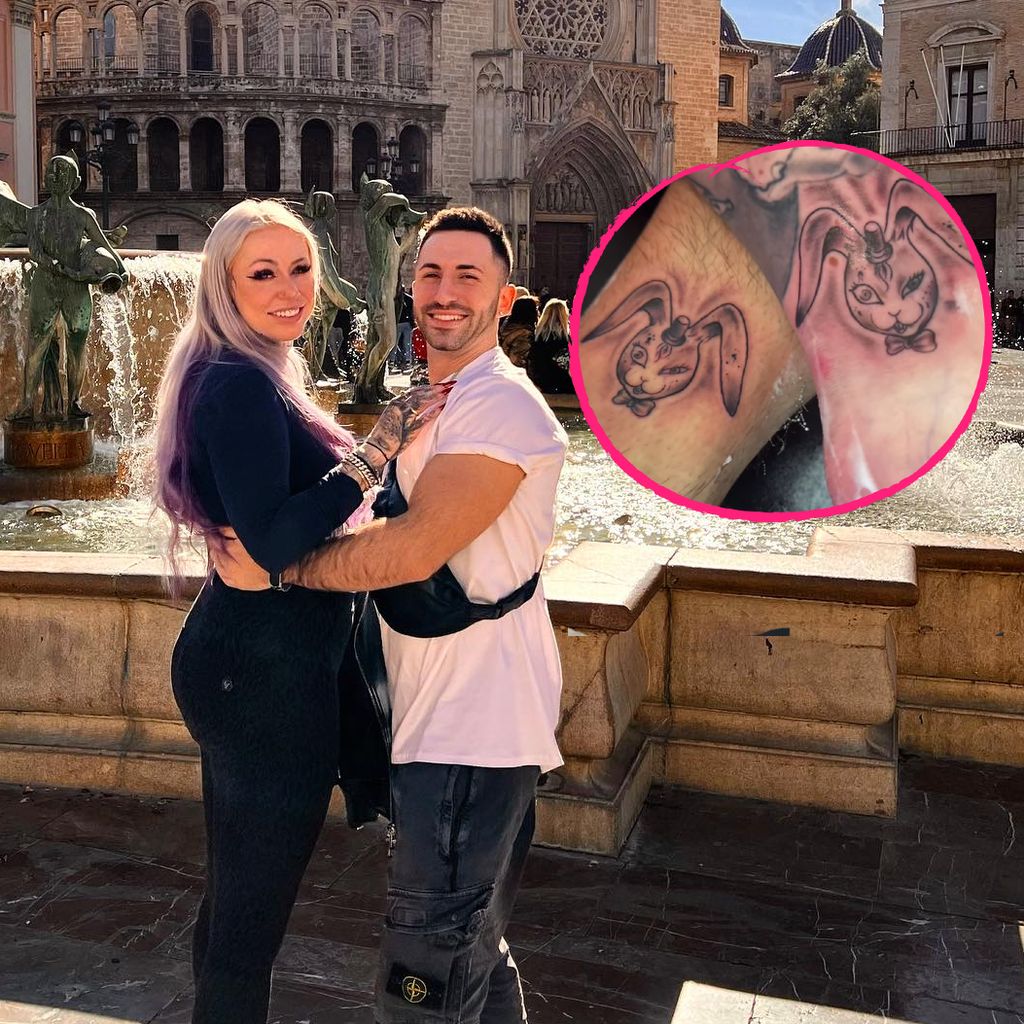 Laura Steinert und Fabio De Pasquale mit ihrem Tattoo