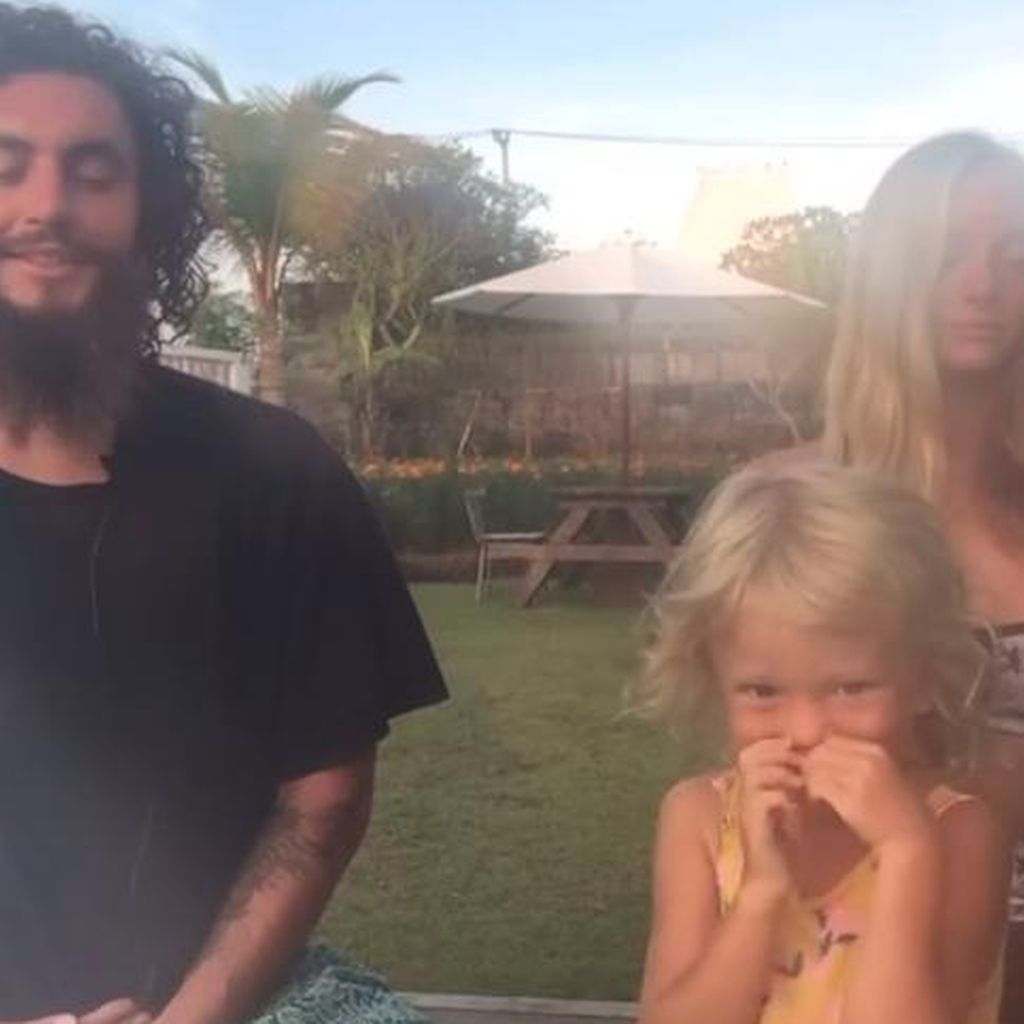 Laura Weyel, Partner James und Tochter Seven, März 2021