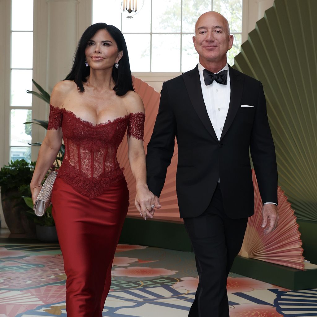 Lauren Sánchez und Jeff Bezos, 2024 im Weißen Haus