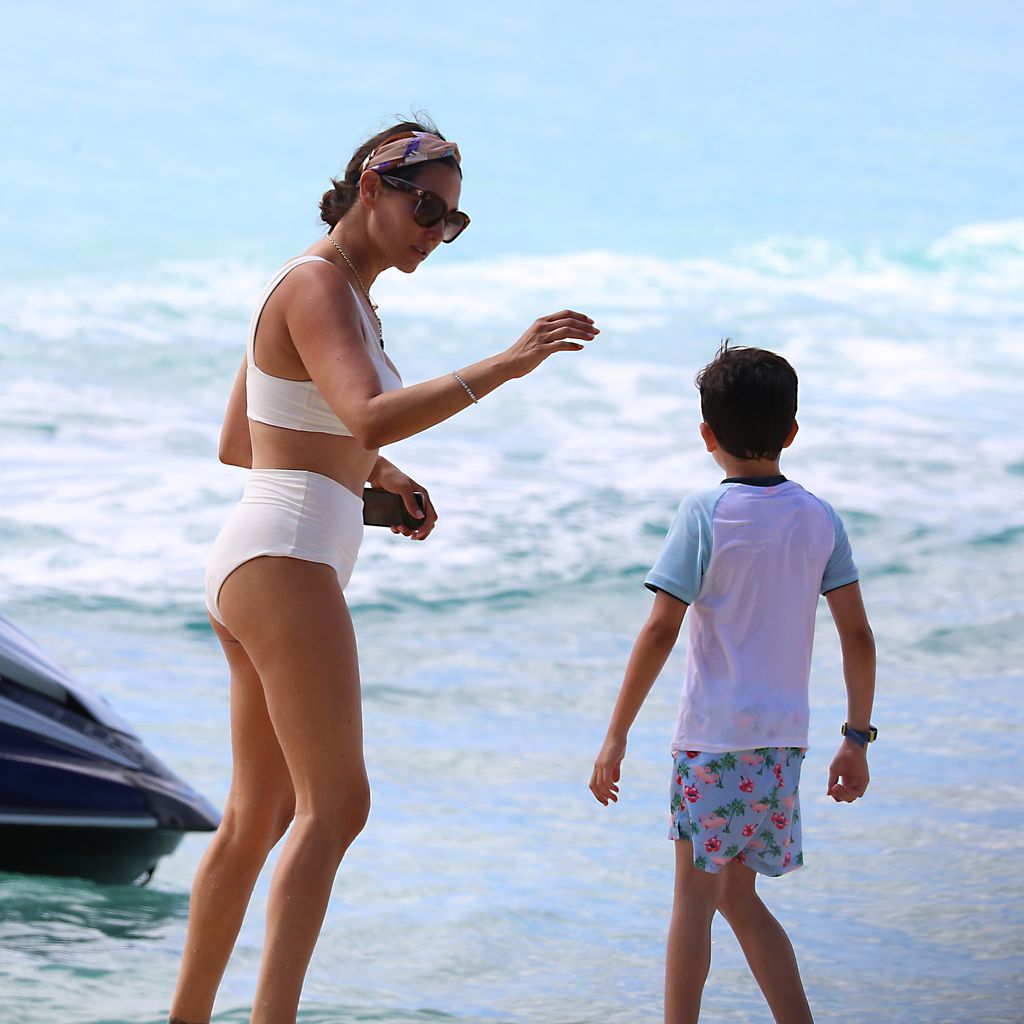 Lauren Silverman mit ihrem Sohn Eric auf Barbados