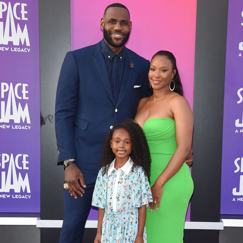 LeBron James, Zhuri James und Savannah Brinson James bei der "Space Jam: A New Legacy"-Premiere 2021