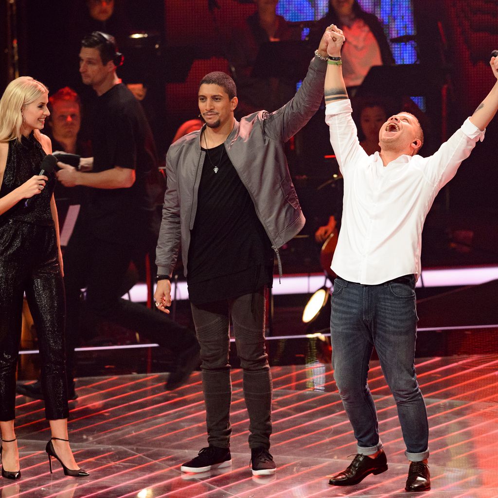 Lena Gercke, Andreas Bourani und Tay Schmedtmann beim Halbfinale von "The Voice"