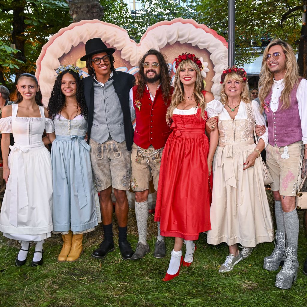 Leni, Kayla, Henry, Tom Kaulitz, Heidi und Erna Klum, Bill Kaulitz, Johan und Lou beim HeidiFest