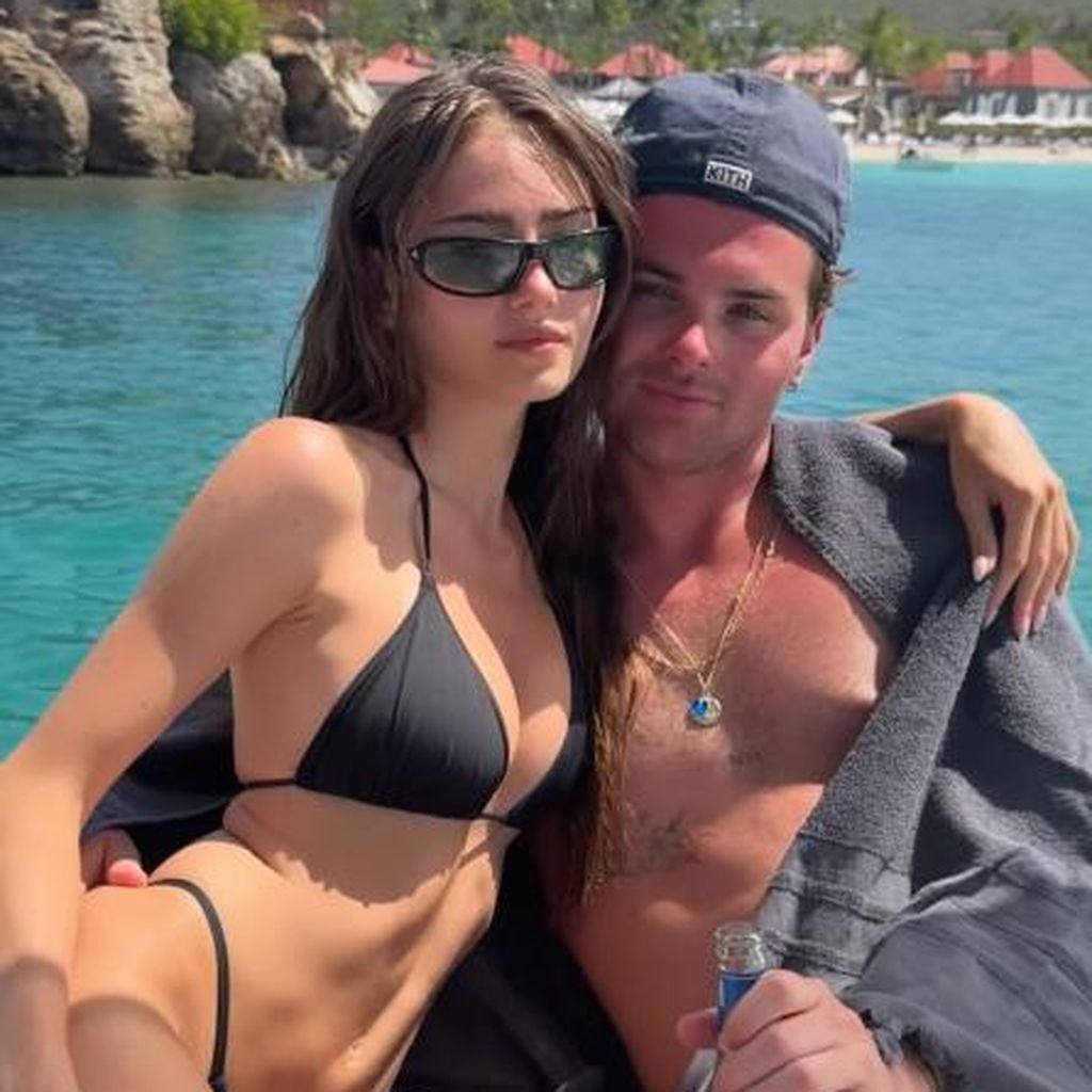 Leni Klum mit Freund Aris Rachevsky auf einem Boot auf St. Barths