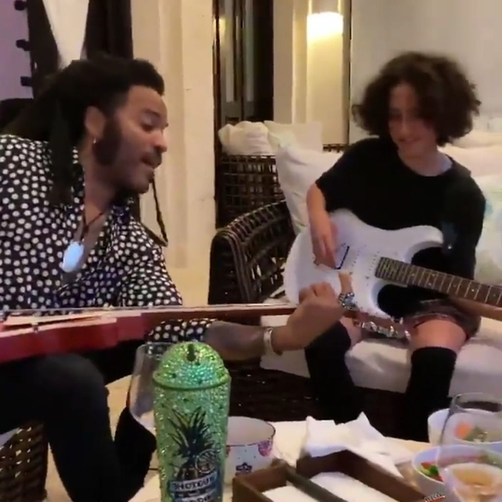 Lenny Kravitz mit J.Los Tochter Emme, 2021
