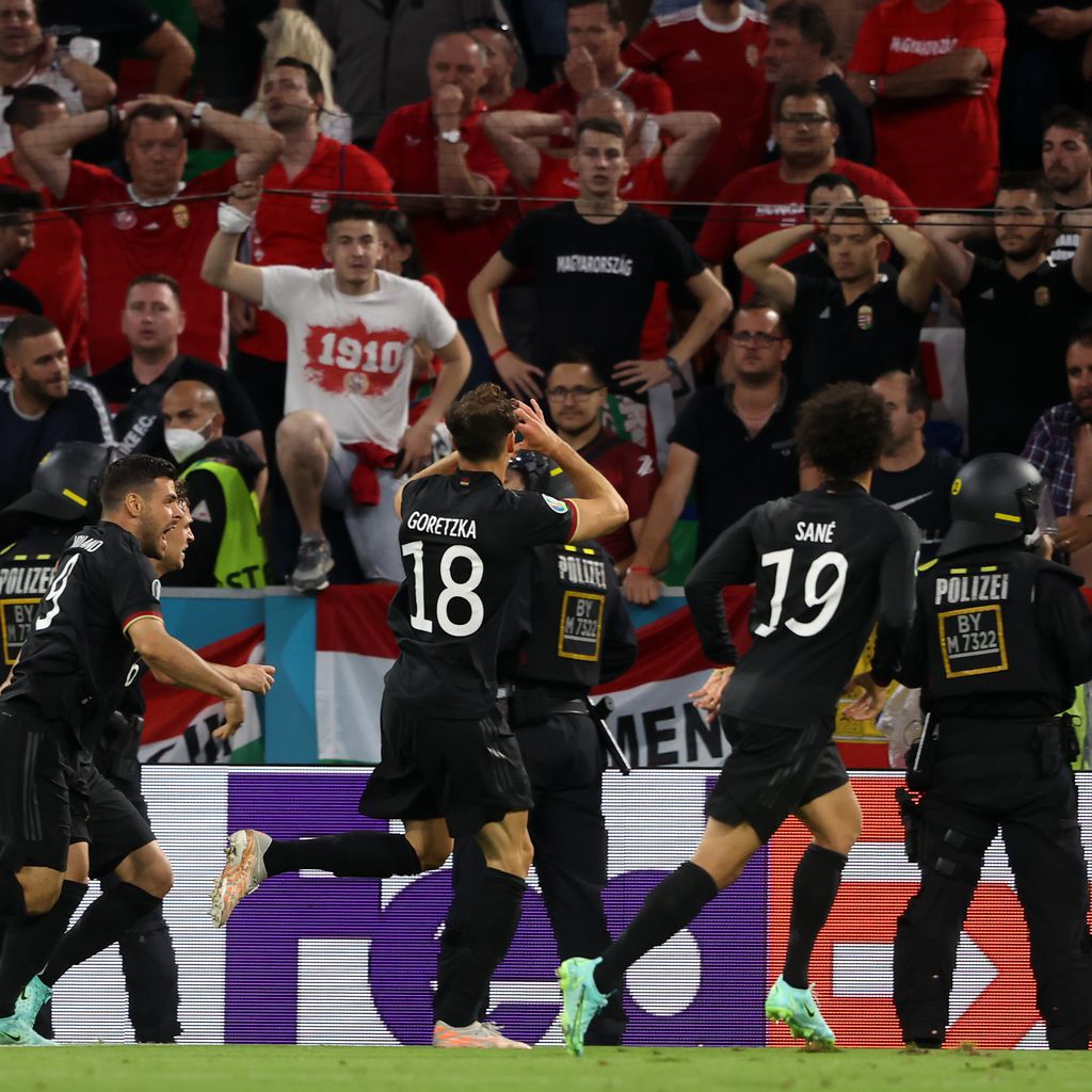 Leon Goretzka beim Torjubel im EM-Spiel gegen Ungarn
