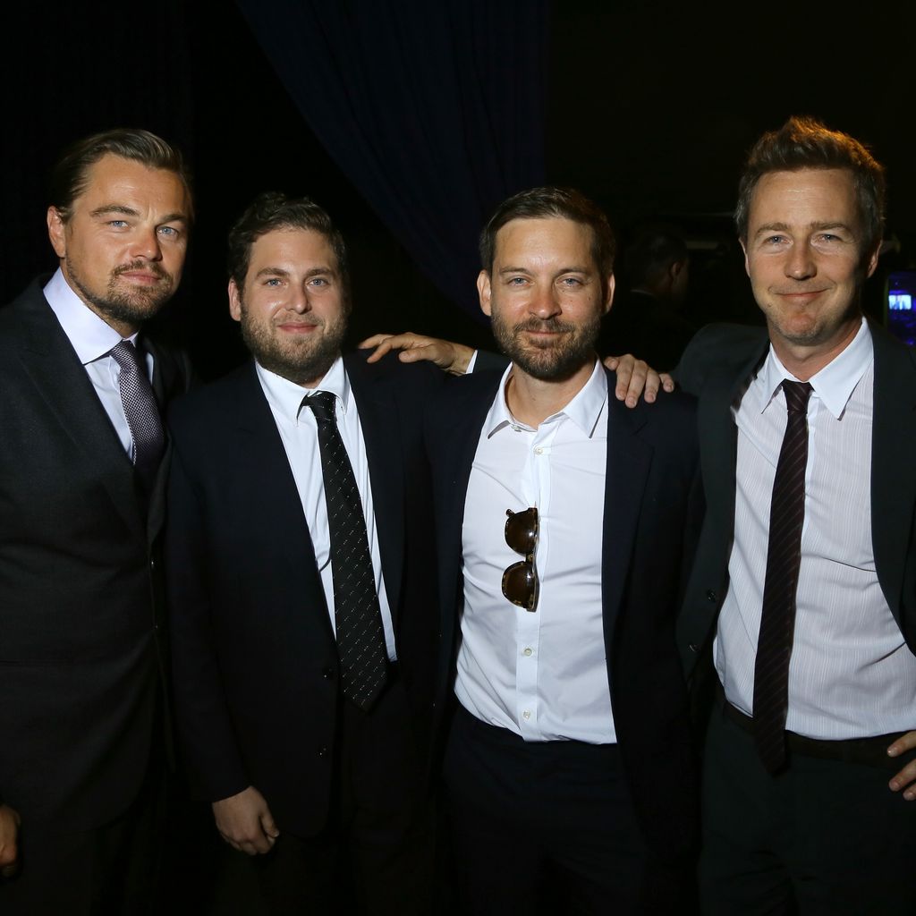 Leonardo DiCaprio, Jonah Hill, Tobey Maguire und Edward Norton (v.l.n.r.)