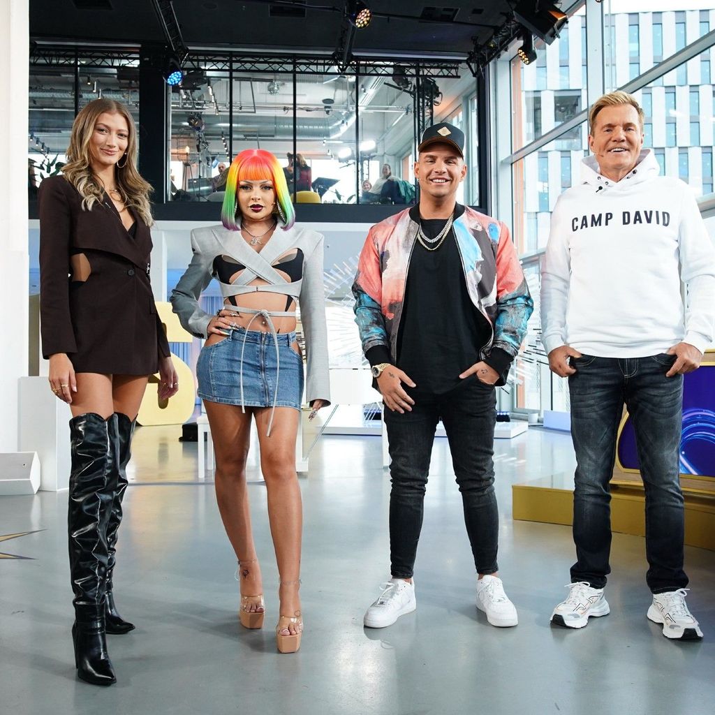 Leony, Katja Krasavice, Pietro Lombardi und Dieter Bohlen, DSDS-Jury 2023