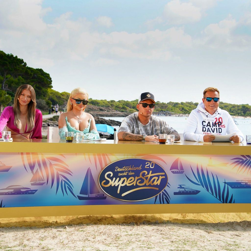 Leony, Katja Krasavice, Pietro Lombardi und Dieter Bohlen beim DSDS-Recall auf Mallorca