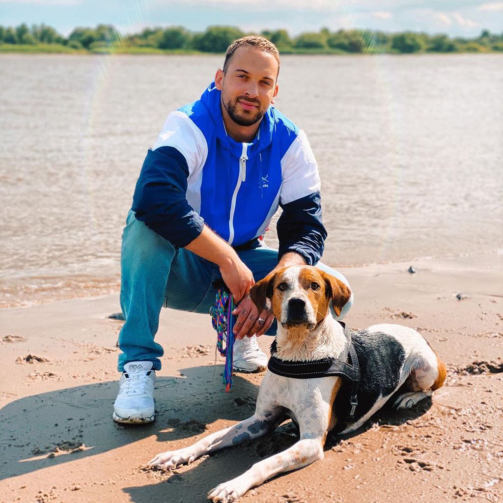 Leroy Leone mit seinem Hund