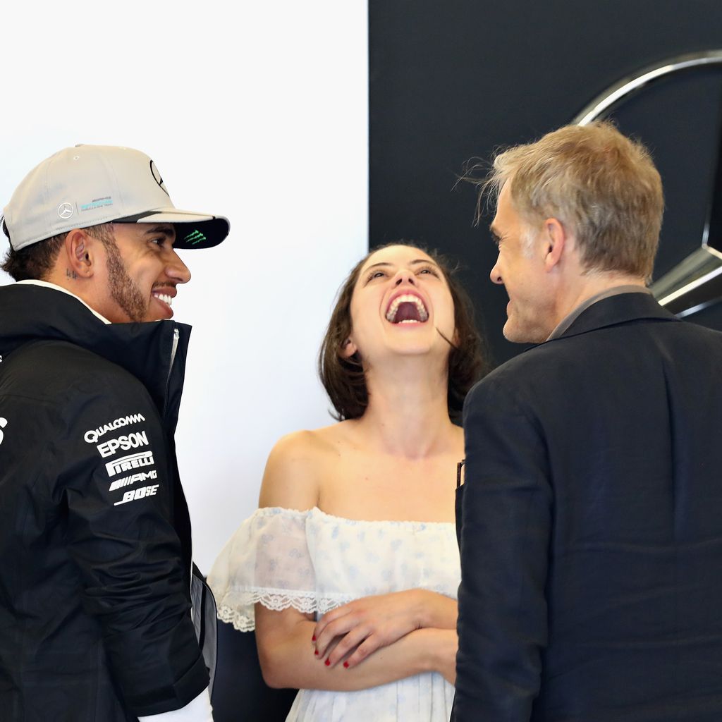 Lewis Hamilton, Rosa Salazar und Christoph Waltz, Oktober 2016