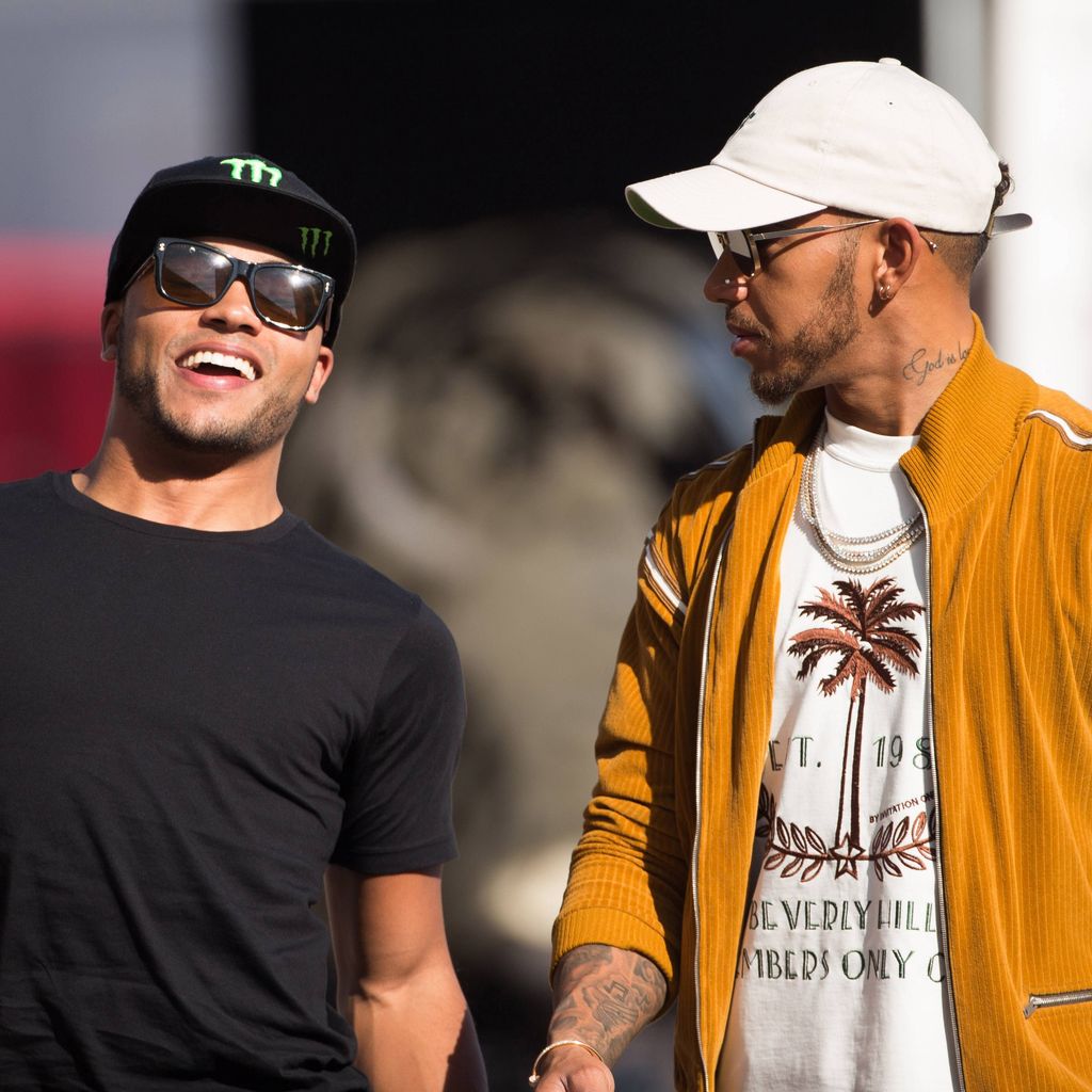 Lewis Hamilton mit seinem Bruder Nicolas Hamilton beim United States Grand Prix in Austin, Oktober 2017