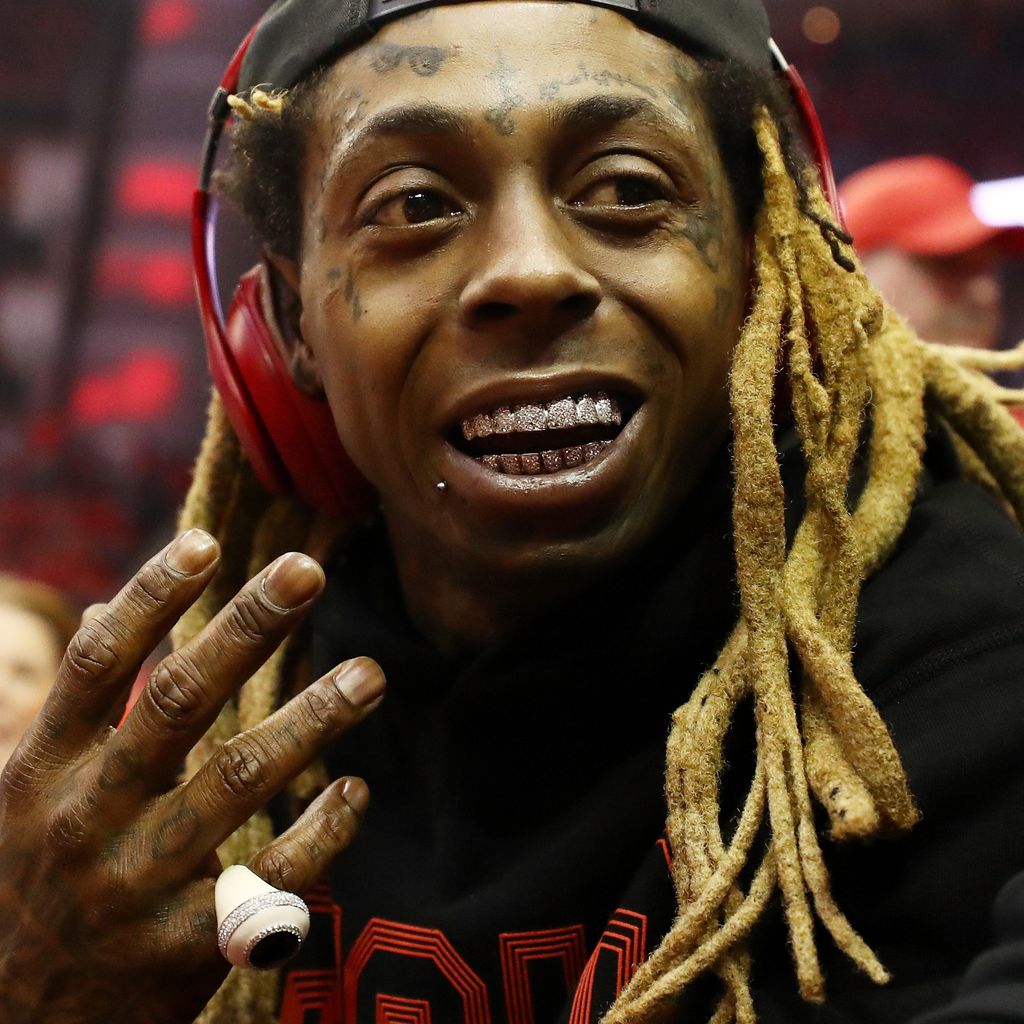Lil Wayne bei einem NBA-Playoffsspiel in Houston im Mai 2018