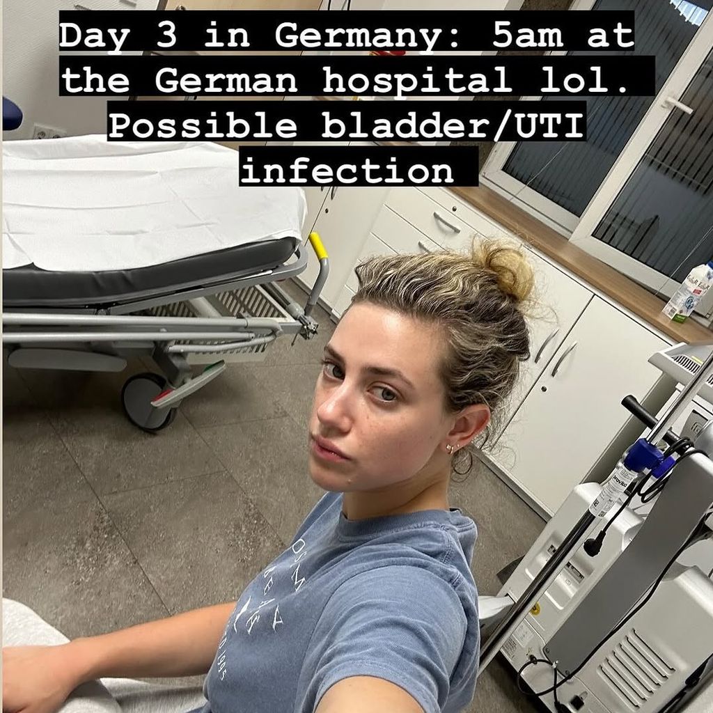 Lili Reinhart teilt ein Foto aus einem deutschen Krankenhaus