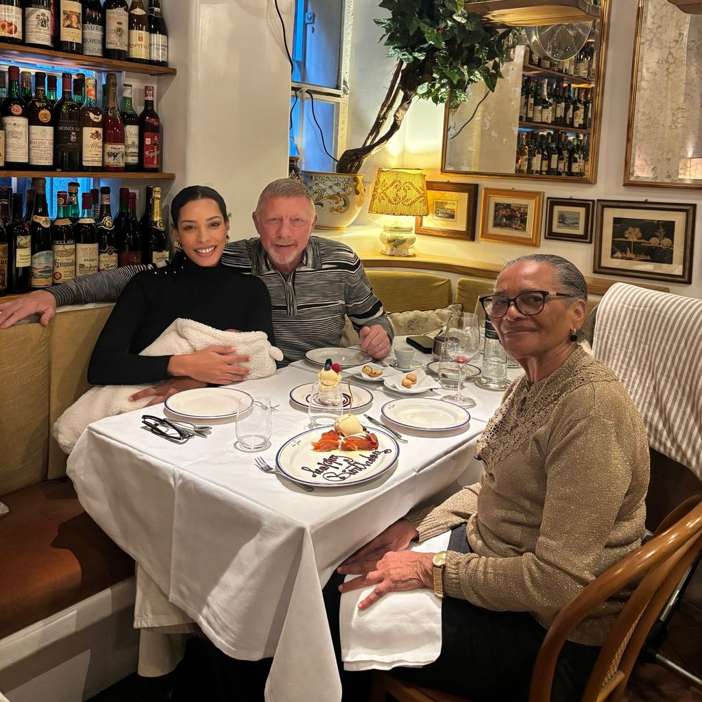 Boris Becker, Lilian de Carvalho Monteiro (l.) und ihre Großmutter Nemy (r.)