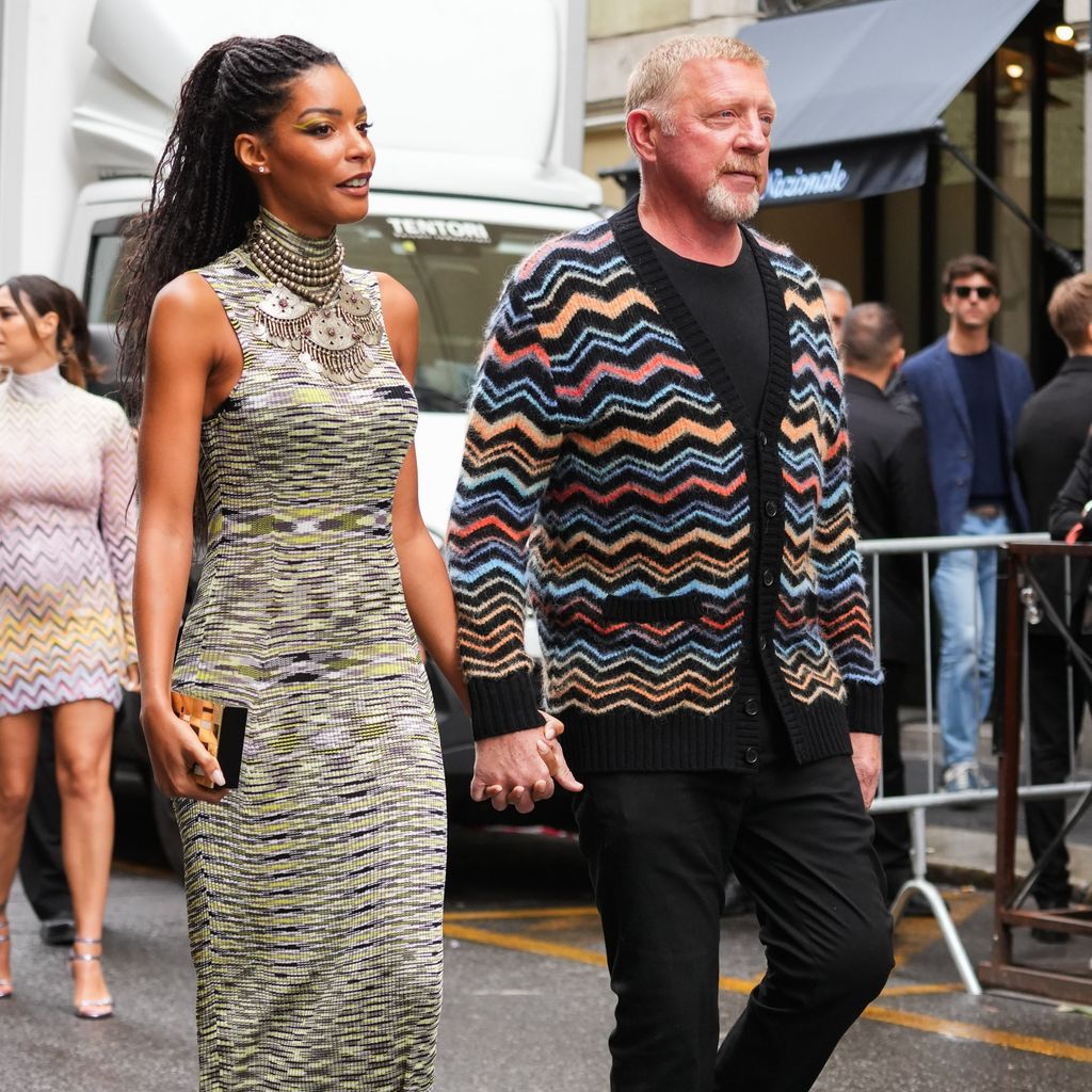 Lilian de Carvalho Monteiro mit Boris Becker bei der Mailänder Fashion Week