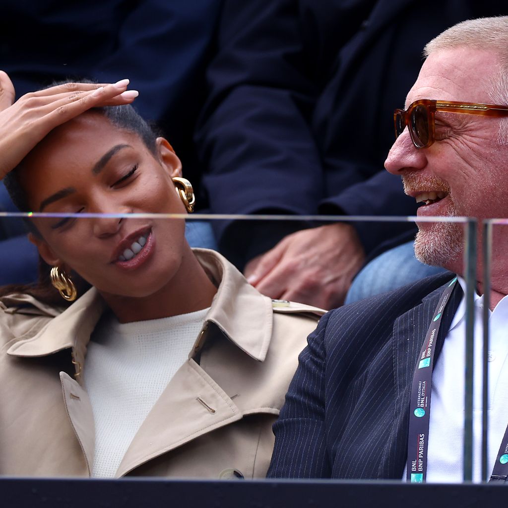 Lilian de Carvalho Monteiro und Boris Becker bei den Italian Open 2023