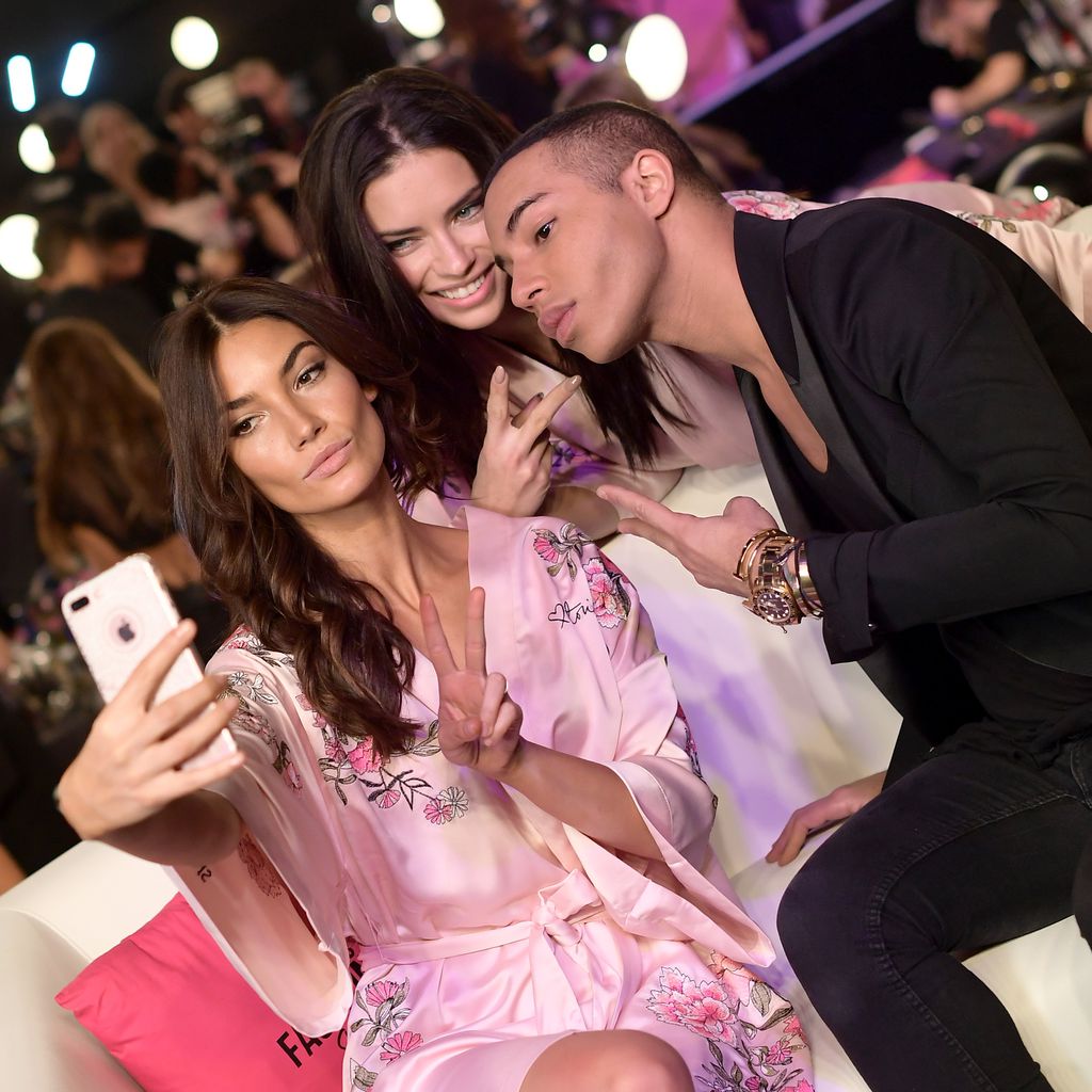 Lily Aldridge, Adriana Lima und Olivier Rousteing