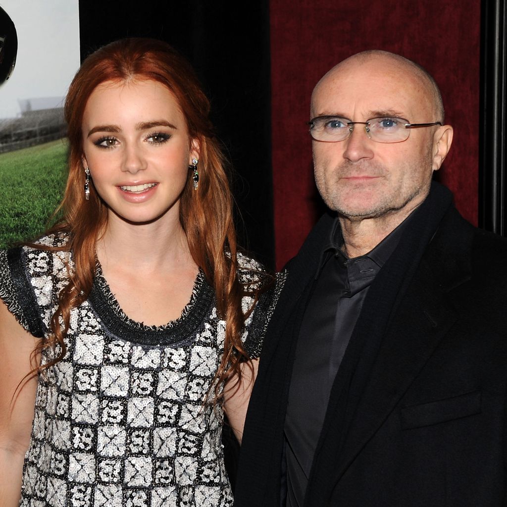 Lily Collins mit ihrem Vater Phil Collins, 2009 in New York
