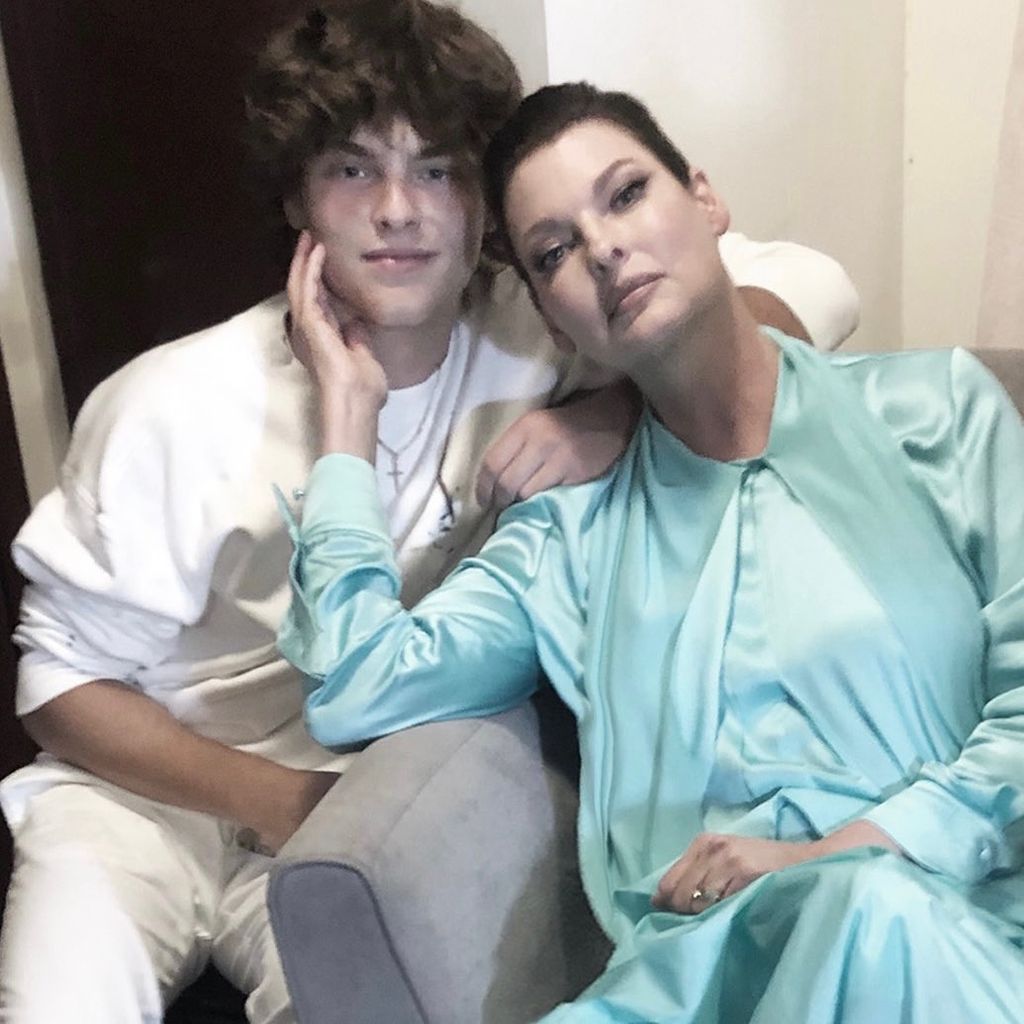Linda Evangelista mit ihrem Sohn Augustin