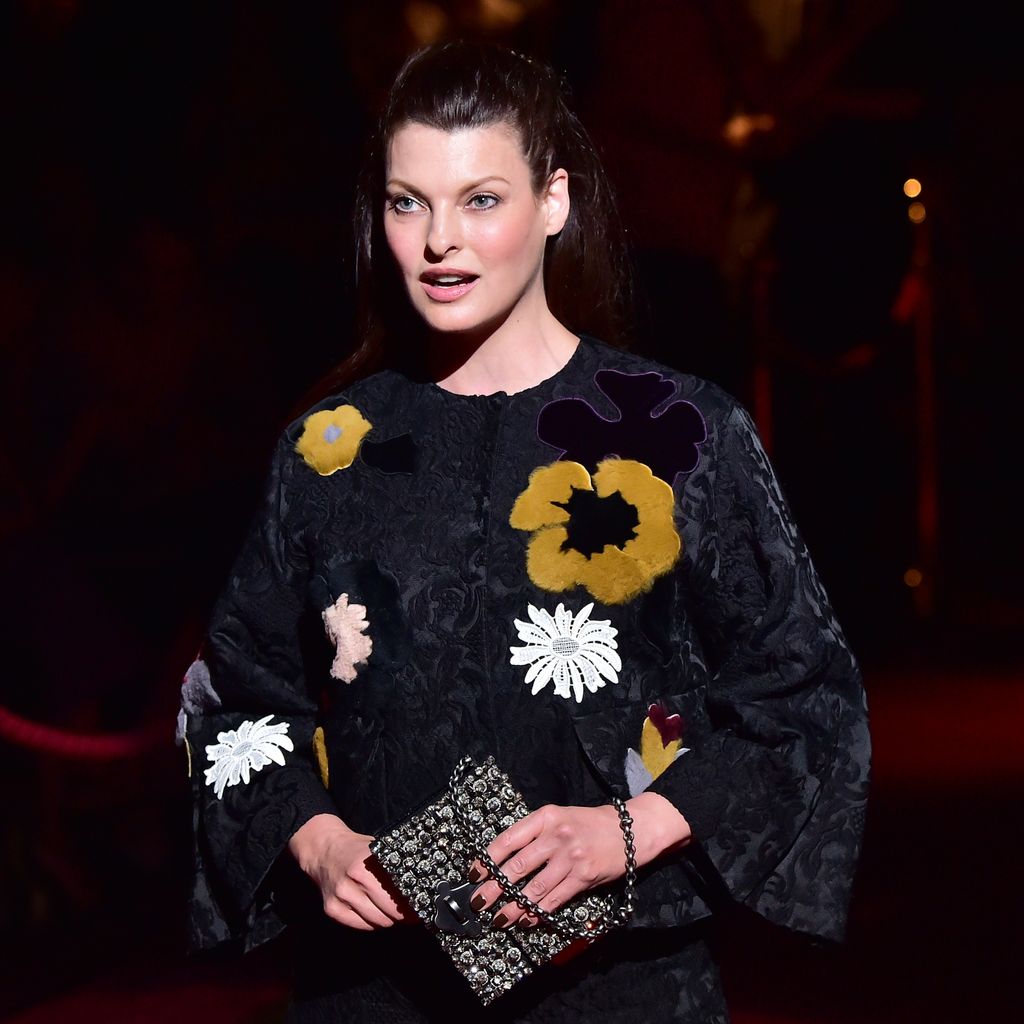 Linda Evangelista auf der Fashion Week in Mailand 2014