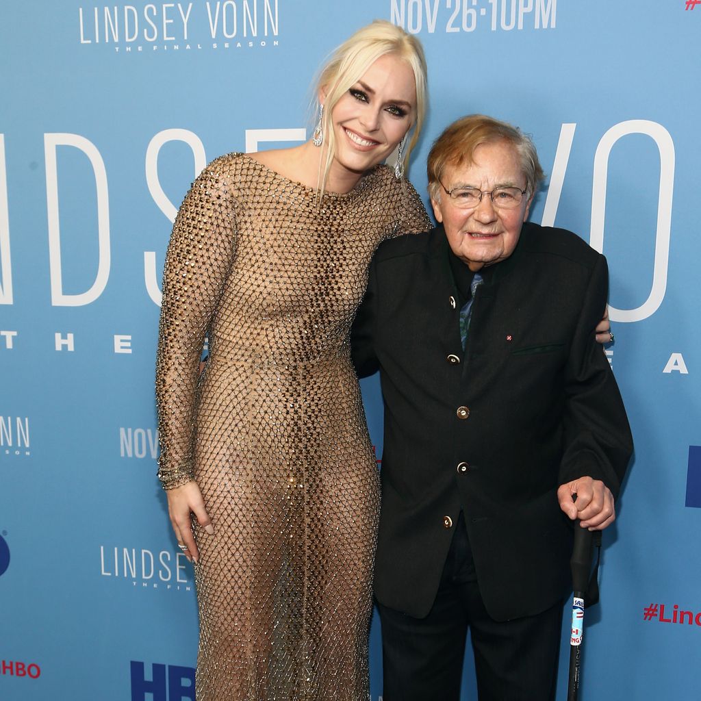 Ski-Ikone Lindsey Vonn und Erich Sailer bei der Premiere von "Lindsey Vonn: The Final Season", 2019.