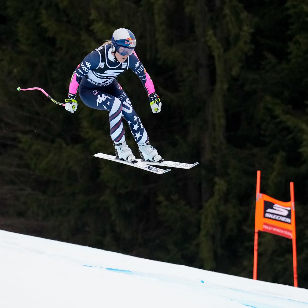 Lindsey Vonn im Super-G beim Weltcup in Tarvisio, Italien, am 18. Januar 2026