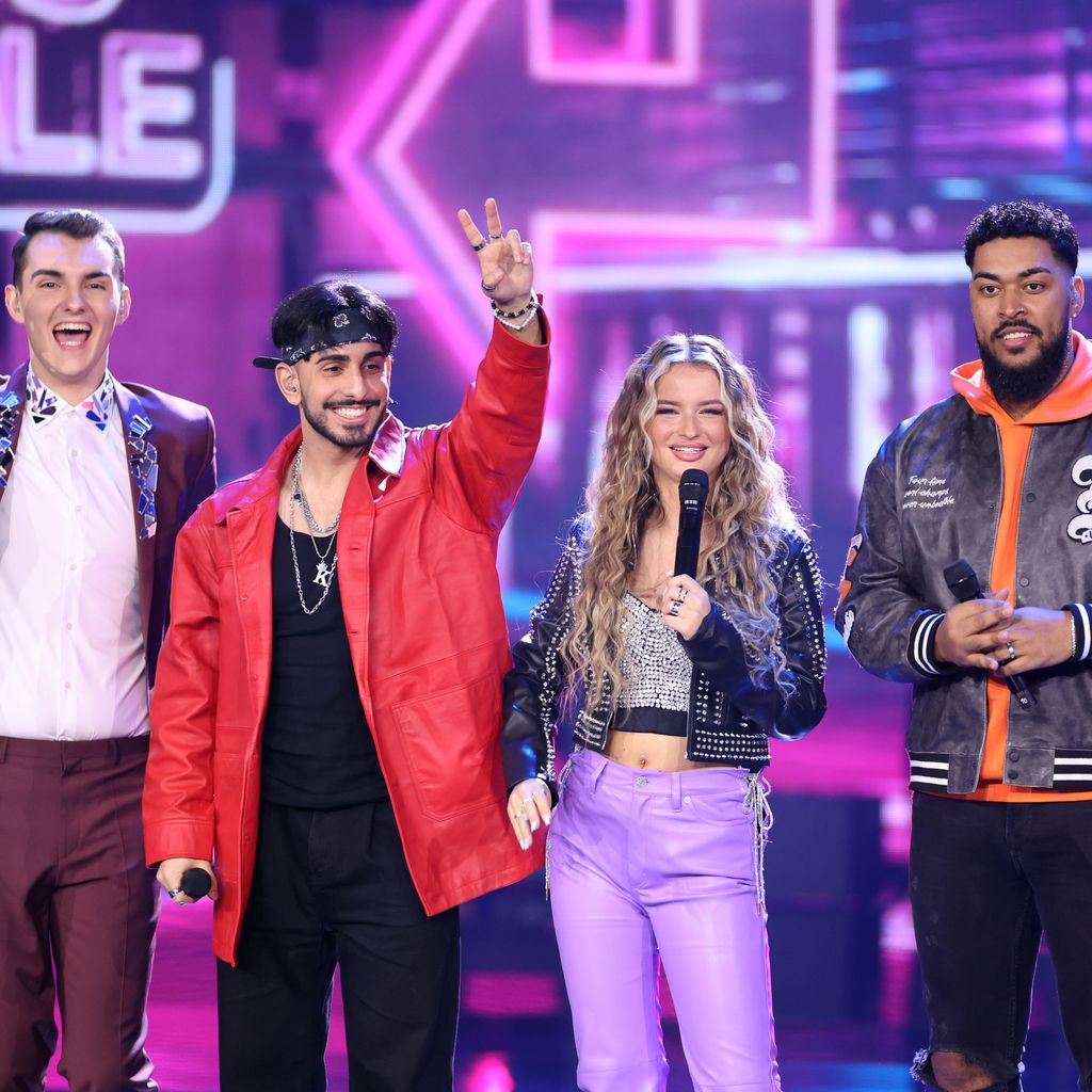 Lorent Berisha, Kiyan Yousefbeik, Monika Gajek und Sem Eisinger, DSDS-Finalisten