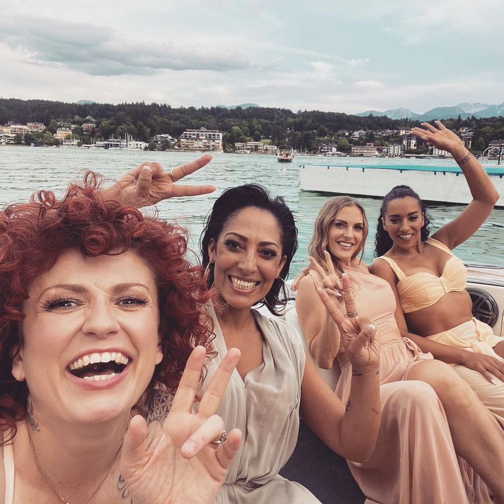 Lucy Diakovska, Jessica Wahls, Sandy Mölling und Nadja Benaissa im Juli 2021