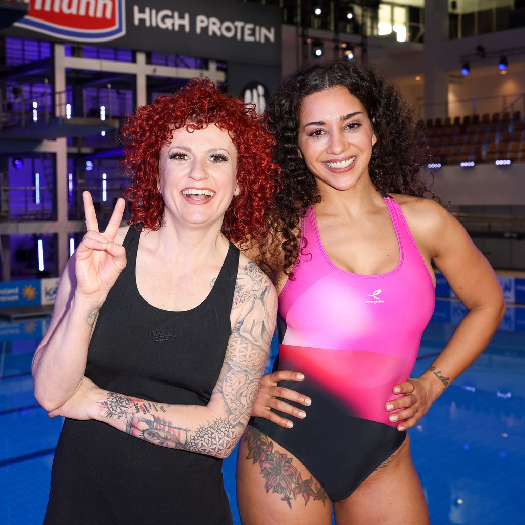 Lucy Diakovska und Nadja Benaissa beim "RTL Turmspringen"
