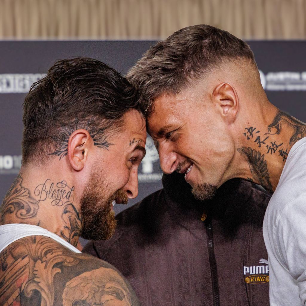 Luigi Birofio und Laurenz Pesch bei der Pressekonferenz zu Fame Fighting 4 im Atlantic Hotel Essen