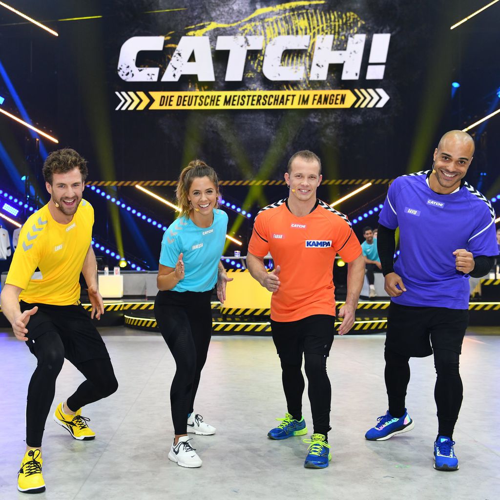 Luke Mockridge, Vanessa Mai, Fabian Hambüchen und David Odonkor bei "Catch!"