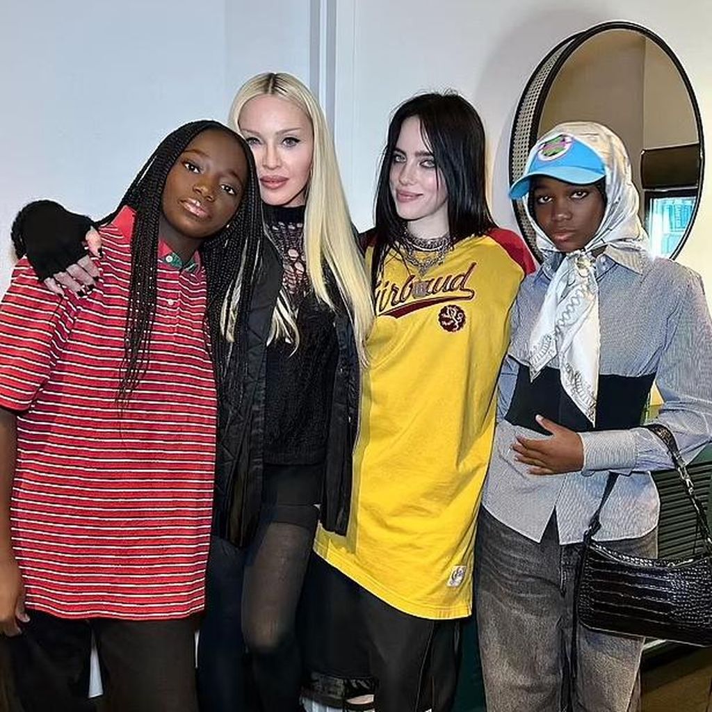 Madonna mit ihren Kindern Estere und Stella und Billie Eilish