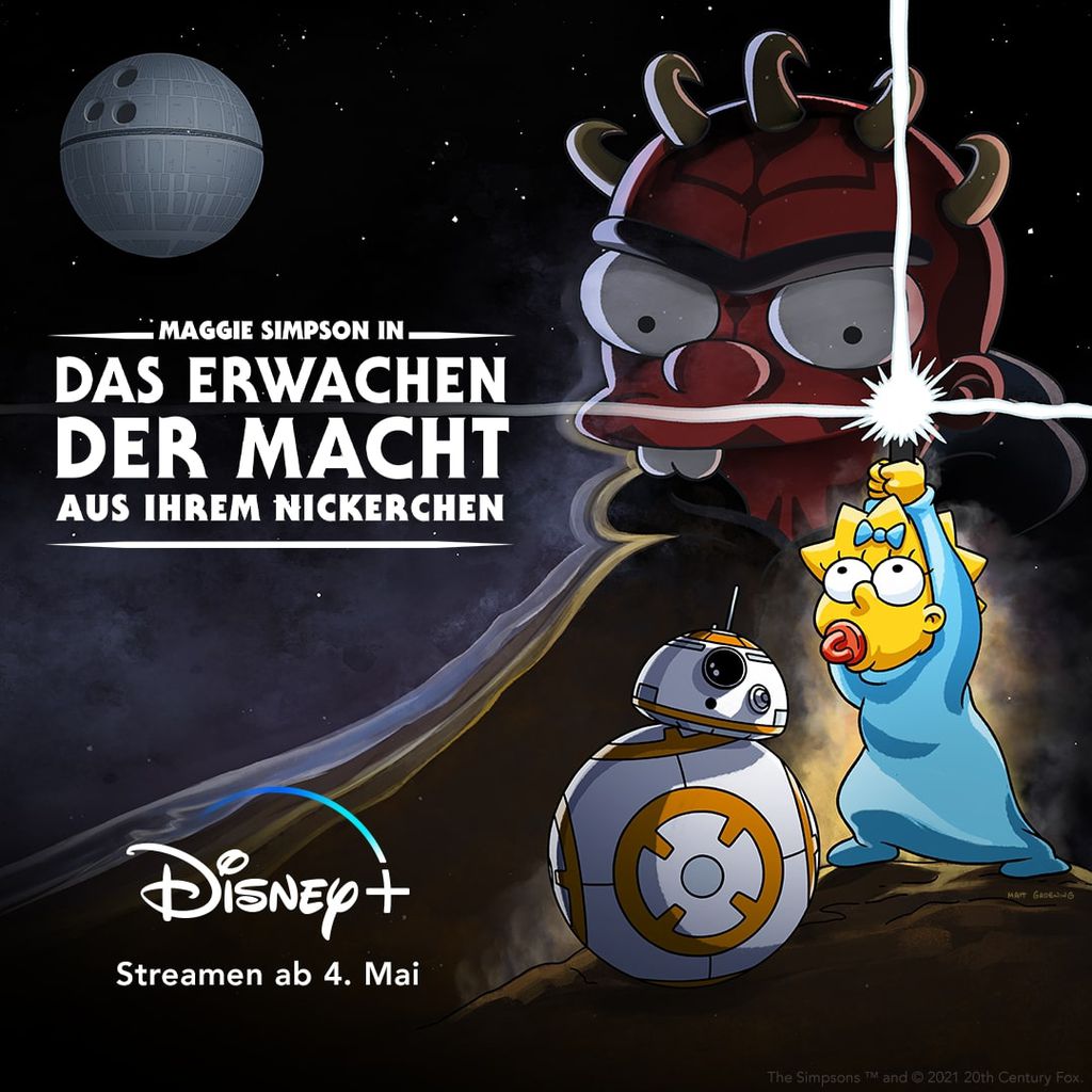 "Maggie Simpson und das Erwachen der Macht aus ihrem Nickerchen"-Plakat