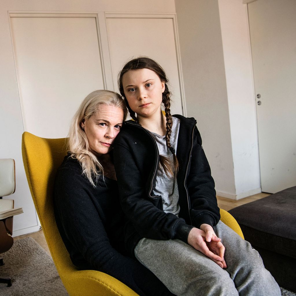 Malena Ernman und Greta Thunberg im April 2018