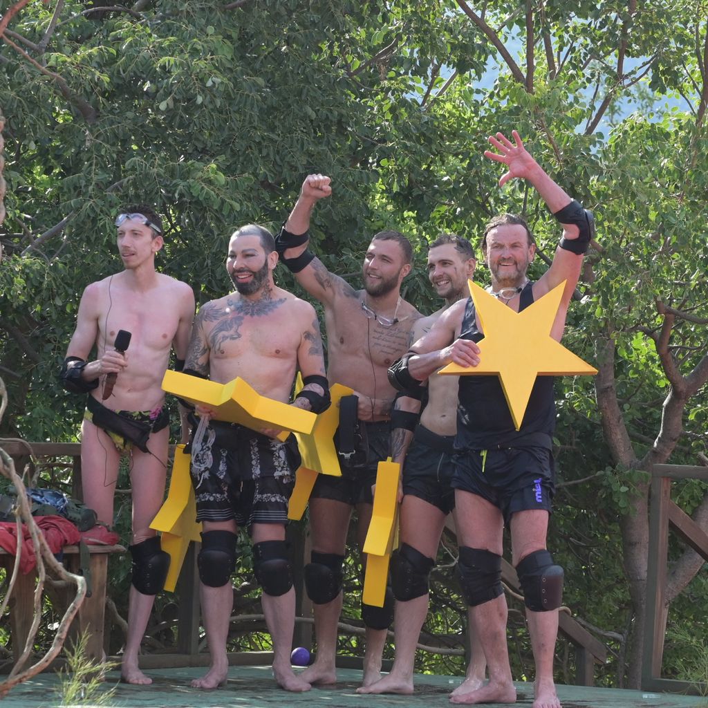 Manuel Flickinger, Harald Glööckler, Filip Pavlovic, Eric Stehfest und Peter Althof